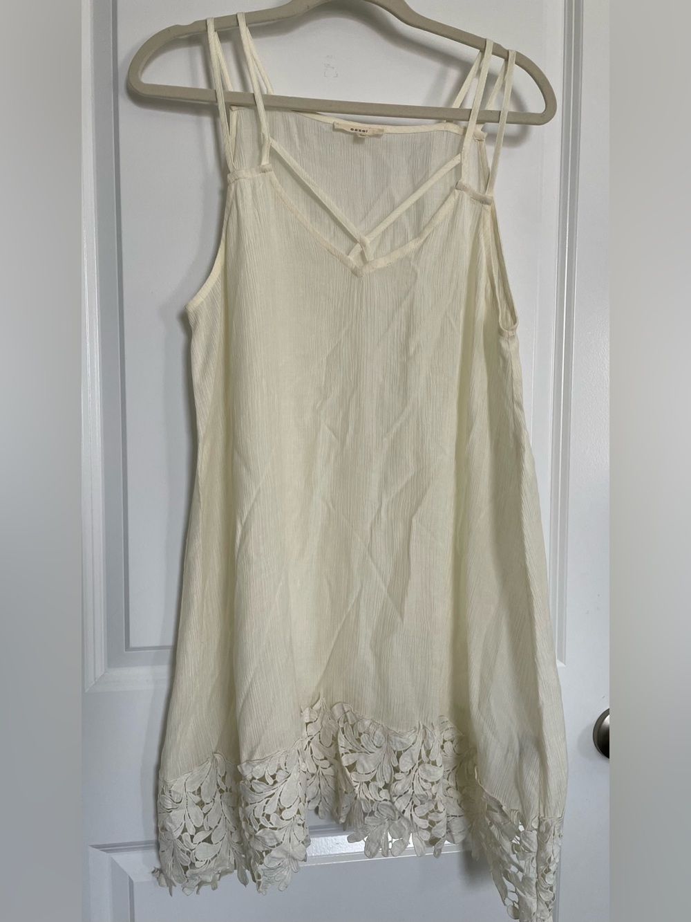 Easel Dress Flowy Lacey Embroidered Womens L Boho Baby Doll Fairy Party Feminine